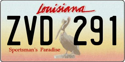 LA license plate ZVD291