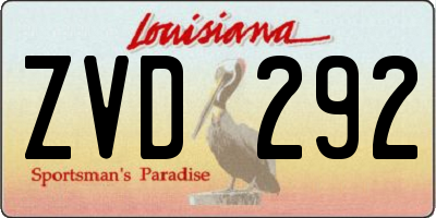 LA license plate ZVD292