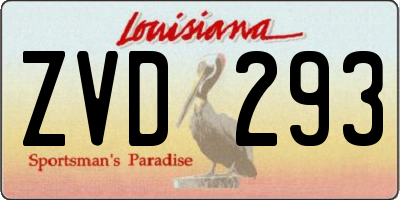 LA license plate ZVD293