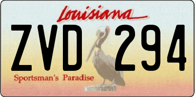 LA license plate ZVD294
