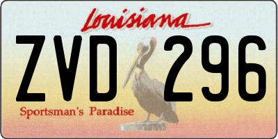 LA license plate ZVD296