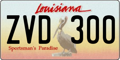 LA license plate ZVD300