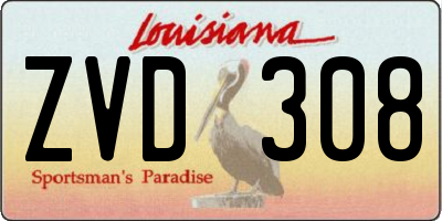 LA license plate ZVD308