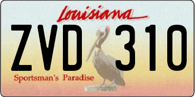 LA license plate ZVD310