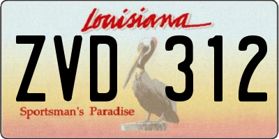 LA license plate ZVD312