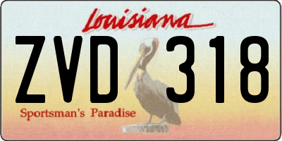 LA license plate ZVD318