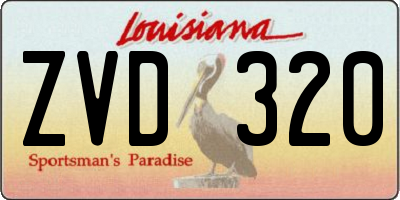 LA license plate ZVD320