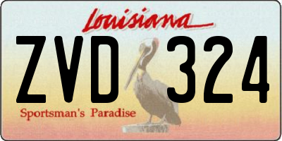 LA license plate ZVD324