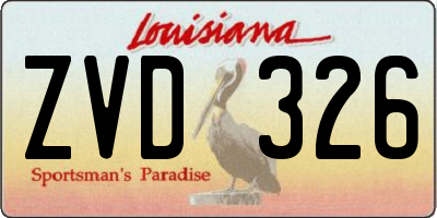 LA license plate ZVD326