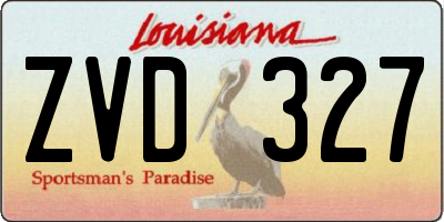 LA license plate ZVD327