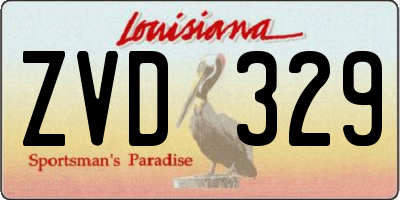 LA license plate ZVD329