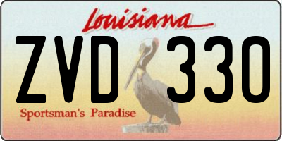 LA license plate ZVD330