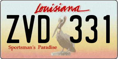 LA license plate ZVD331