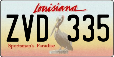 LA license plate ZVD335