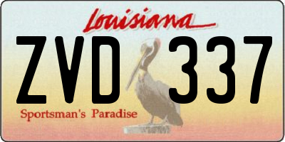 LA license plate ZVD337