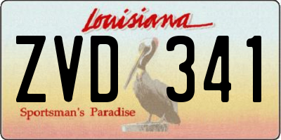 LA license plate ZVD341