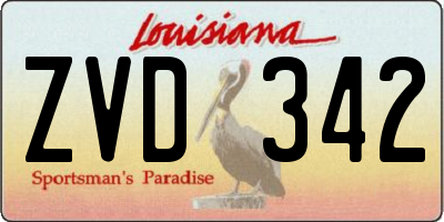 LA license plate ZVD342