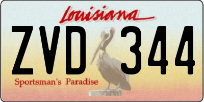 LA license plate ZVD344