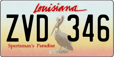 LA license plate ZVD346