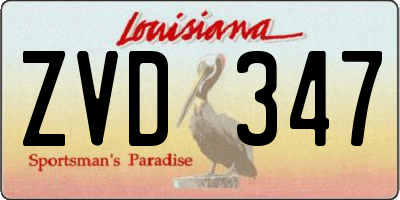 LA license plate ZVD347