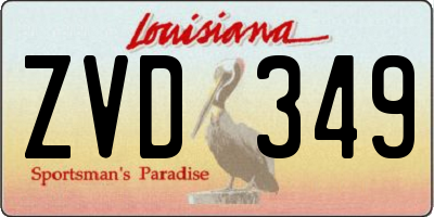 LA license plate ZVD349
