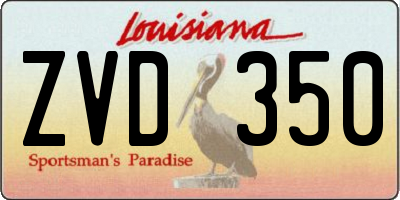 LA license plate ZVD350