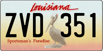 LA license plate ZVD351