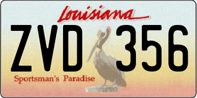 LA license plate ZVD356