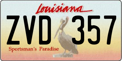 LA license plate ZVD357