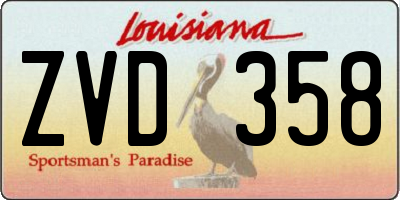 LA license plate ZVD358