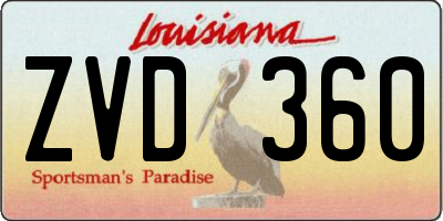 LA license plate ZVD360