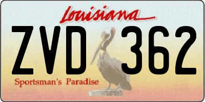 LA license plate ZVD362