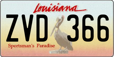 LA license plate ZVD366