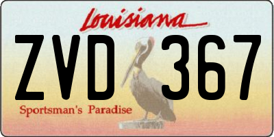 LA license plate ZVD367