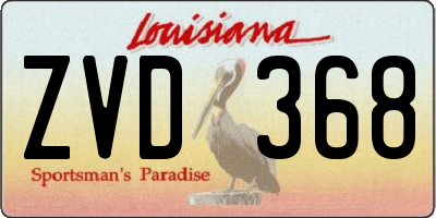 LA license plate ZVD368