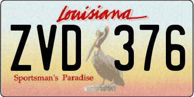 LA license plate ZVD376