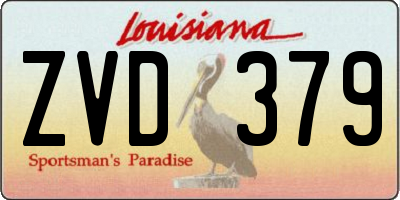 LA license plate ZVD379