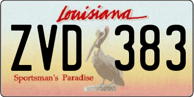 LA license plate ZVD383