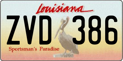 LA license plate ZVD386