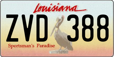 LA license plate ZVD388