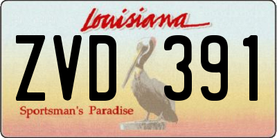 LA license plate ZVD391