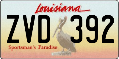 LA license plate ZVD392