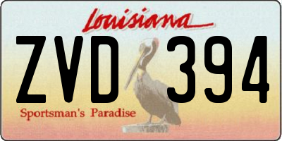 LA license plate ZVD394