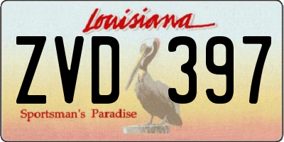 LA license plate ZVD397