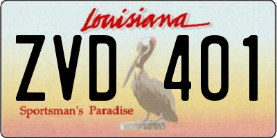 LA license plate ZVD401