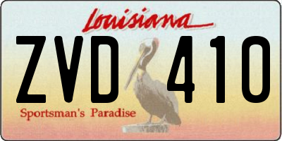 LA license plate ZVD410