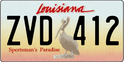 LA license plate ZVD412