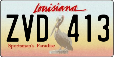 LA license plate ZVD413