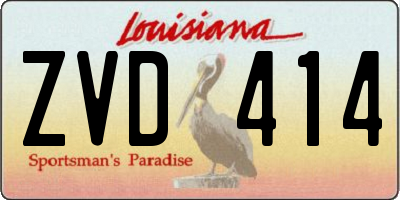 LA license plate ZVD414