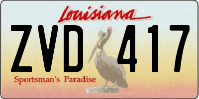 LA license plate ZVD417